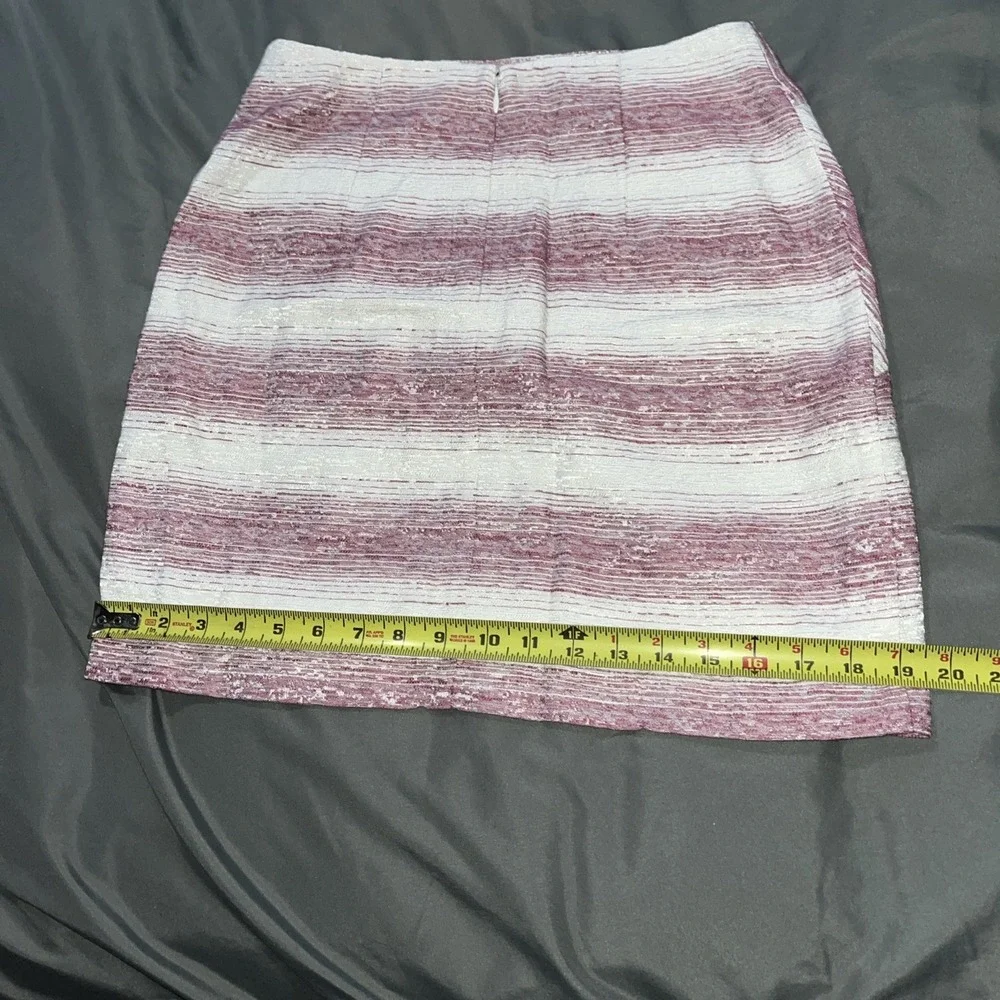 Hutch‎ Anthropologie Stretch Stripe Mini Skirt Pink White